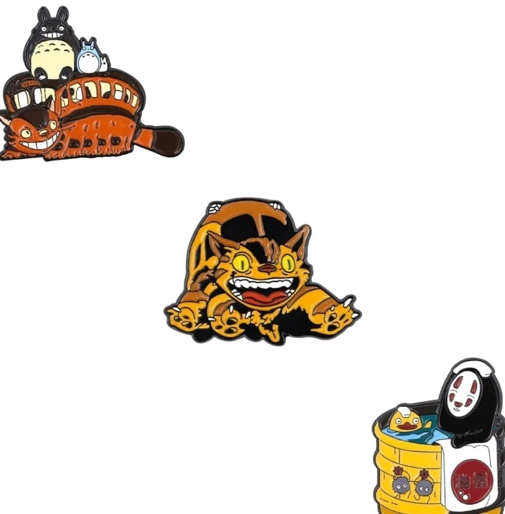 Studio Ghibli Enamel Pin Set no face Totoro howls moving castle